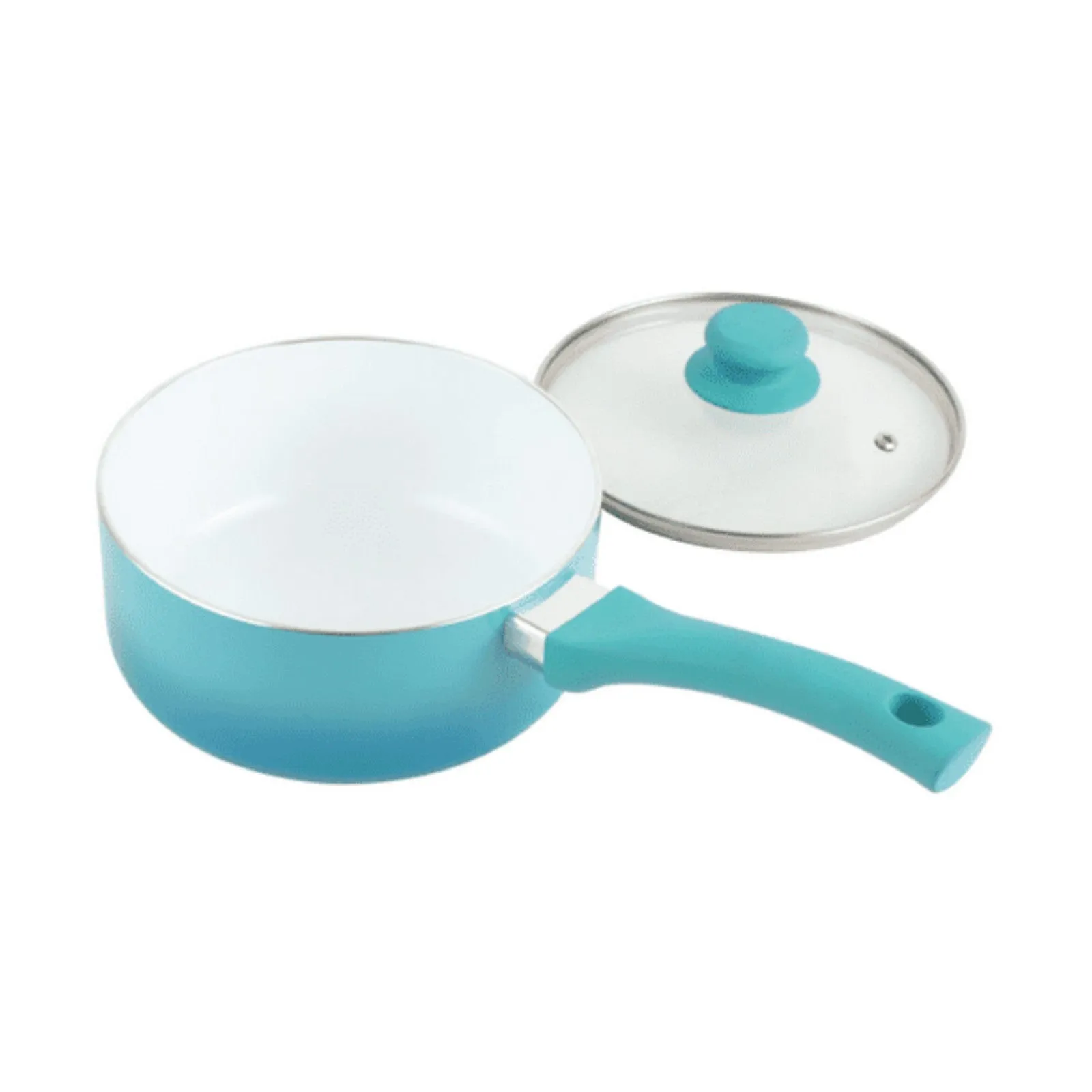 Complete catalog Set, First-time buyer discount Ceramic Cookware 12 Hand Piece LunaLulink Teal Nonstick Wash Ombre, Only