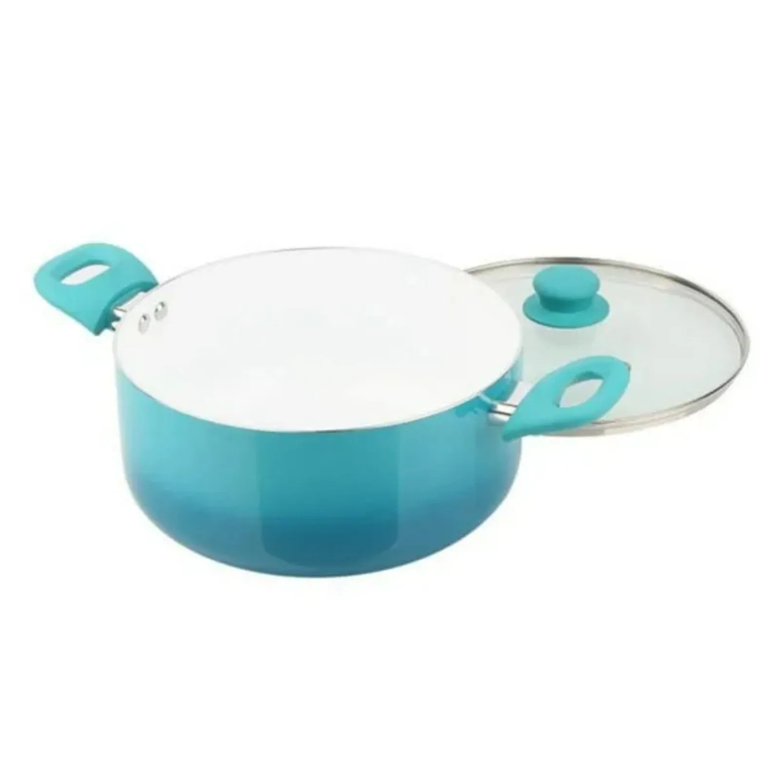 Complete catalog Set, First-time buyer discount Ceramic Cookware 12 Hand Piece LunaLulink Teal Nonstick Wash Ombre, Only