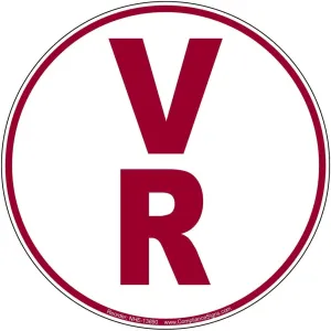 ComplianceSigns.com V-R Roof Truss Identification Label Decal, 6 inch Reflective Vinyl for Fire Safety/Equipment, Made in USA