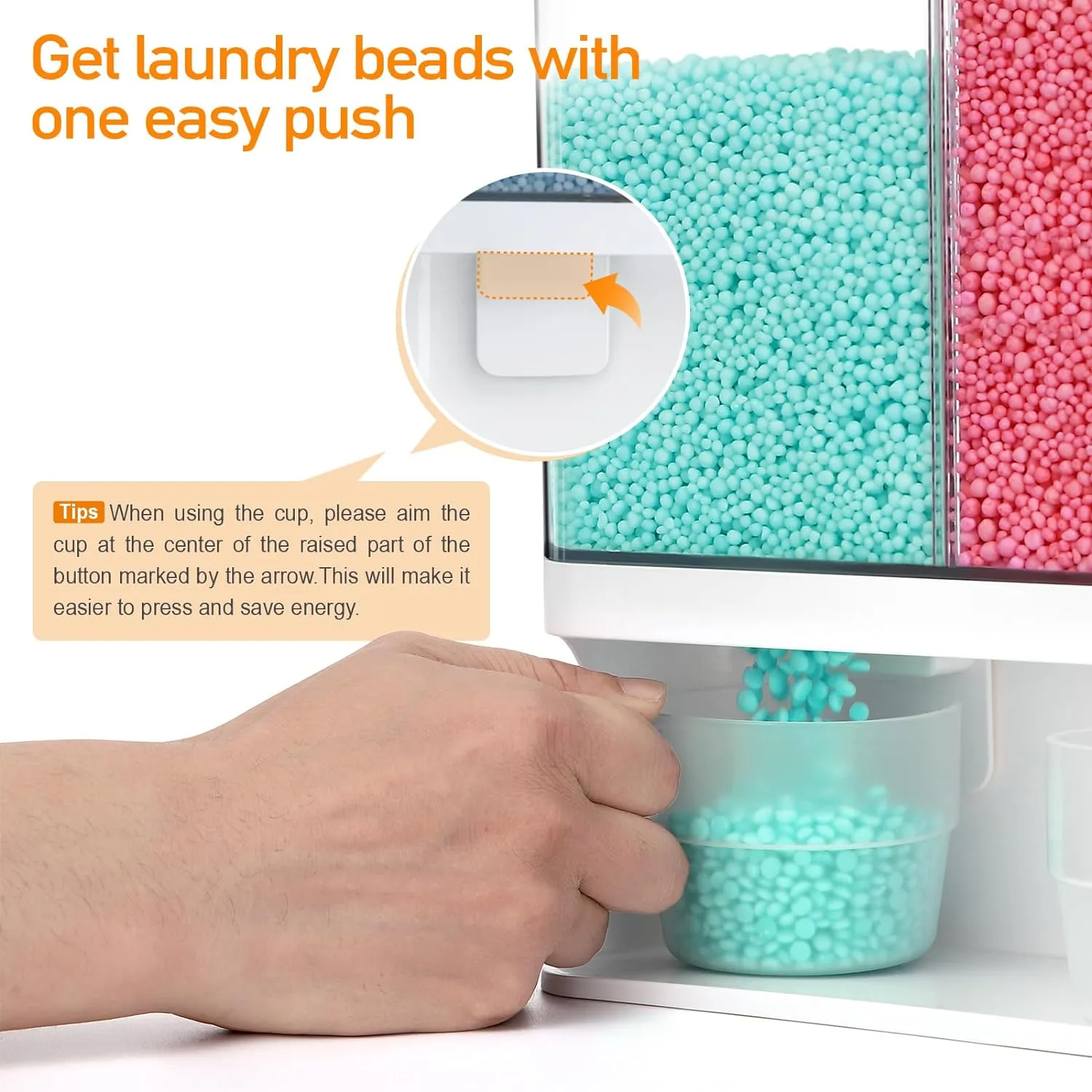 Conworld Laundry Detergent Dispenser, Scent Booster Beads Dispenser for Laundry Room Organization, Suitable for Beads, Stain Remover Powder