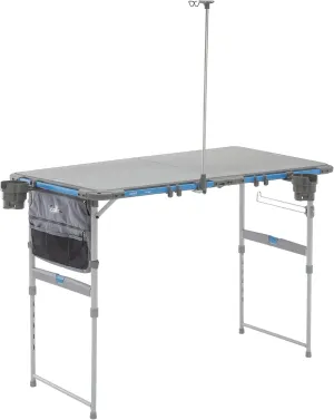 CORE Outdoor Camp Table | 4 Foot Table with Adjustable Height and Storage for Camping Accessories | Foldable & Portable for Beach, Picnic, Backyards, BBQ, Tailgate, Patio and Party