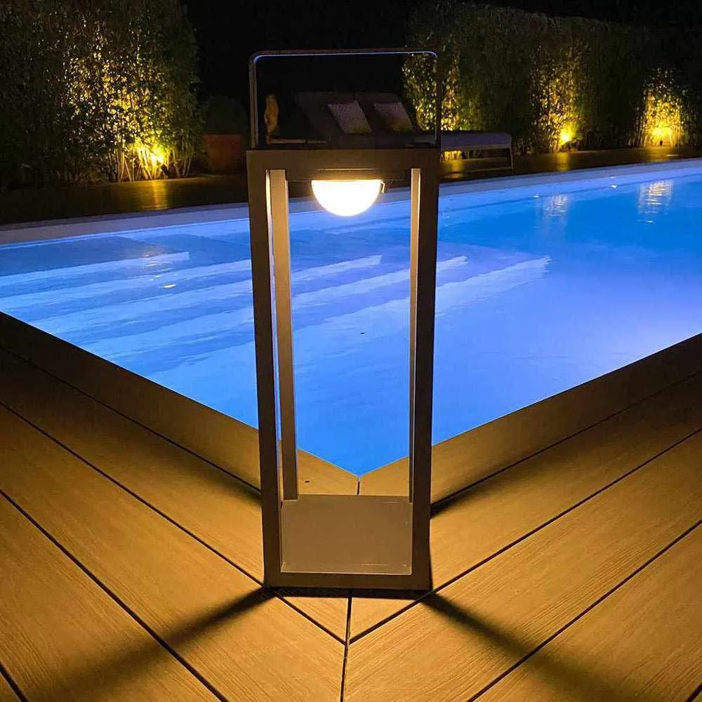 Courtyard Solar Lantern Black Large