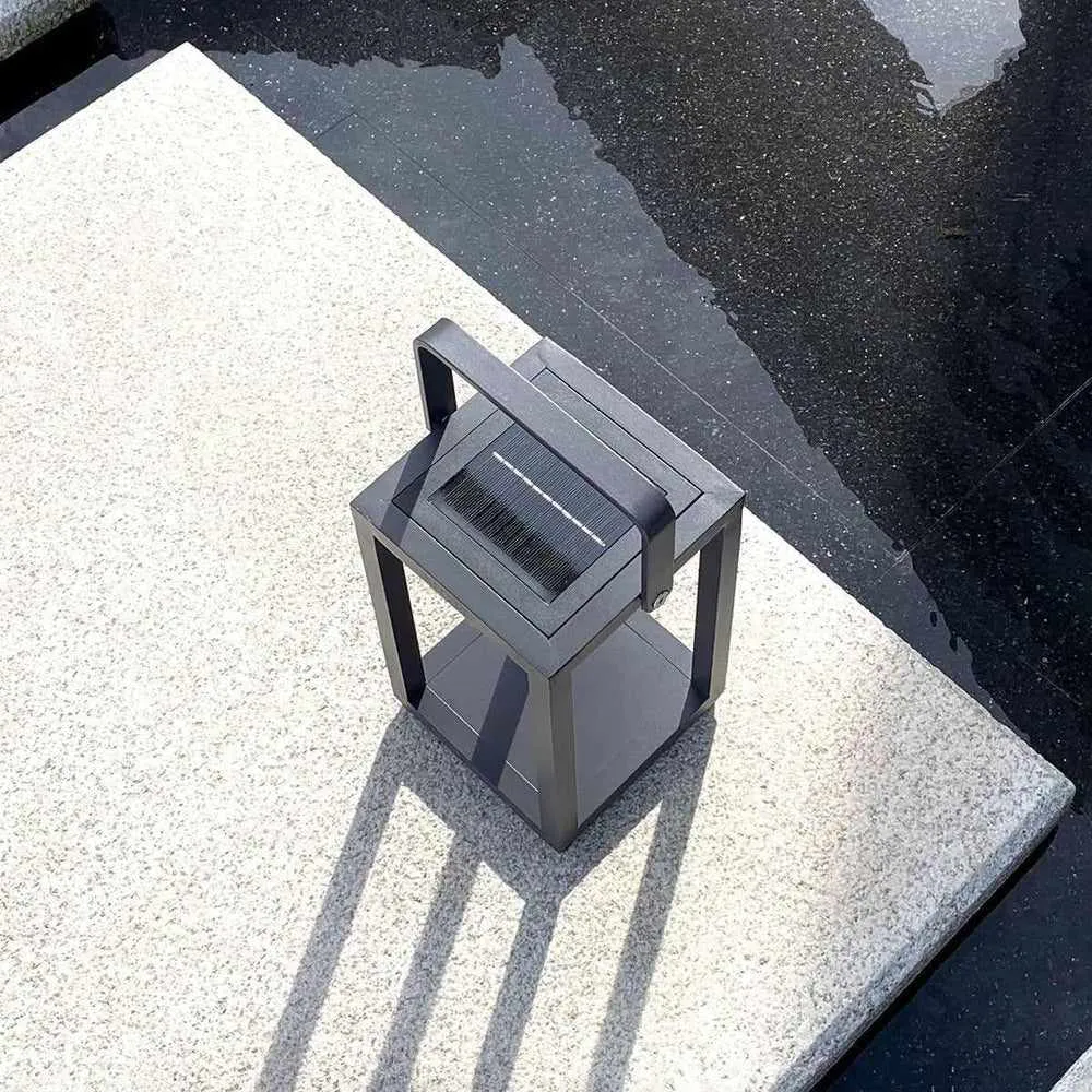 Courtyard Solar Lantern Black Large