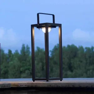 Courtyard Solar Lantern Black Large