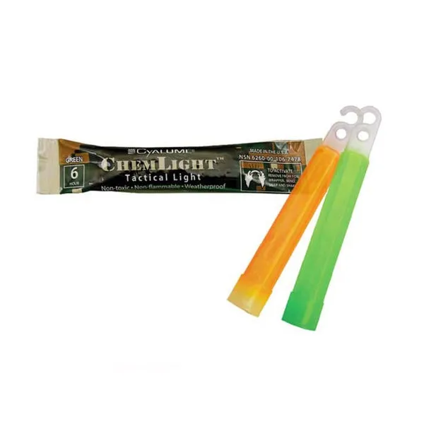 Cyalume 4" ChemLight - GREEN, 6 Hour (10-Pack)
