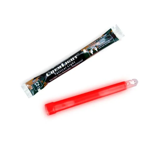 Cyalume 6" Tactical ChemLight - RED, 12 Hour (10-Pack)