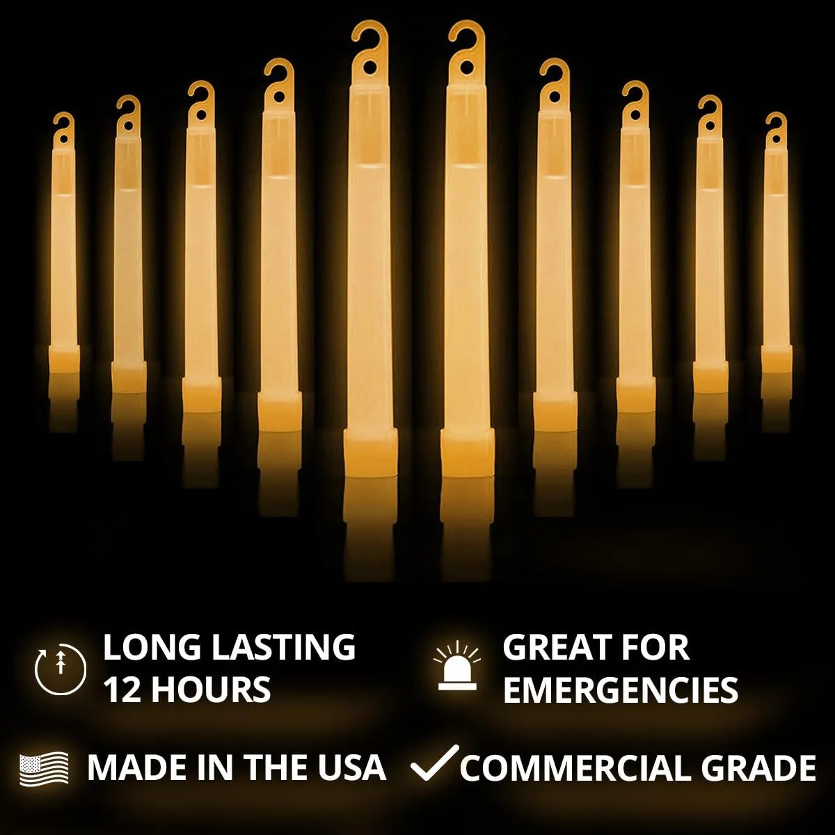 Cyalume - 9-00722 SnapLight Orange Light Sticks – 6 Inch Industrial Grade, High Intensity Glow Sticks with 12 Hour Duration (Pack of 20)