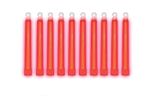 Cyalume - 9-08002 SnapLight Red Light Sticks – 6 Inch Industrial Grade, Ultra Bright Glow Sticks with 12 Hour Duration (Pack of 10)