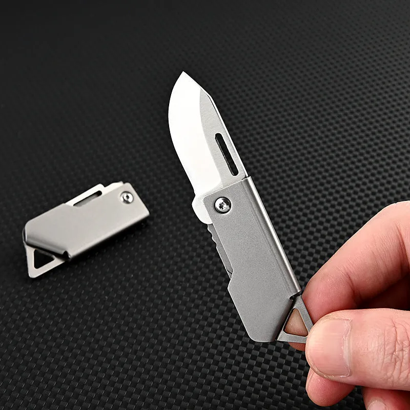 D2 Steel Folding Camping Knife Keychain