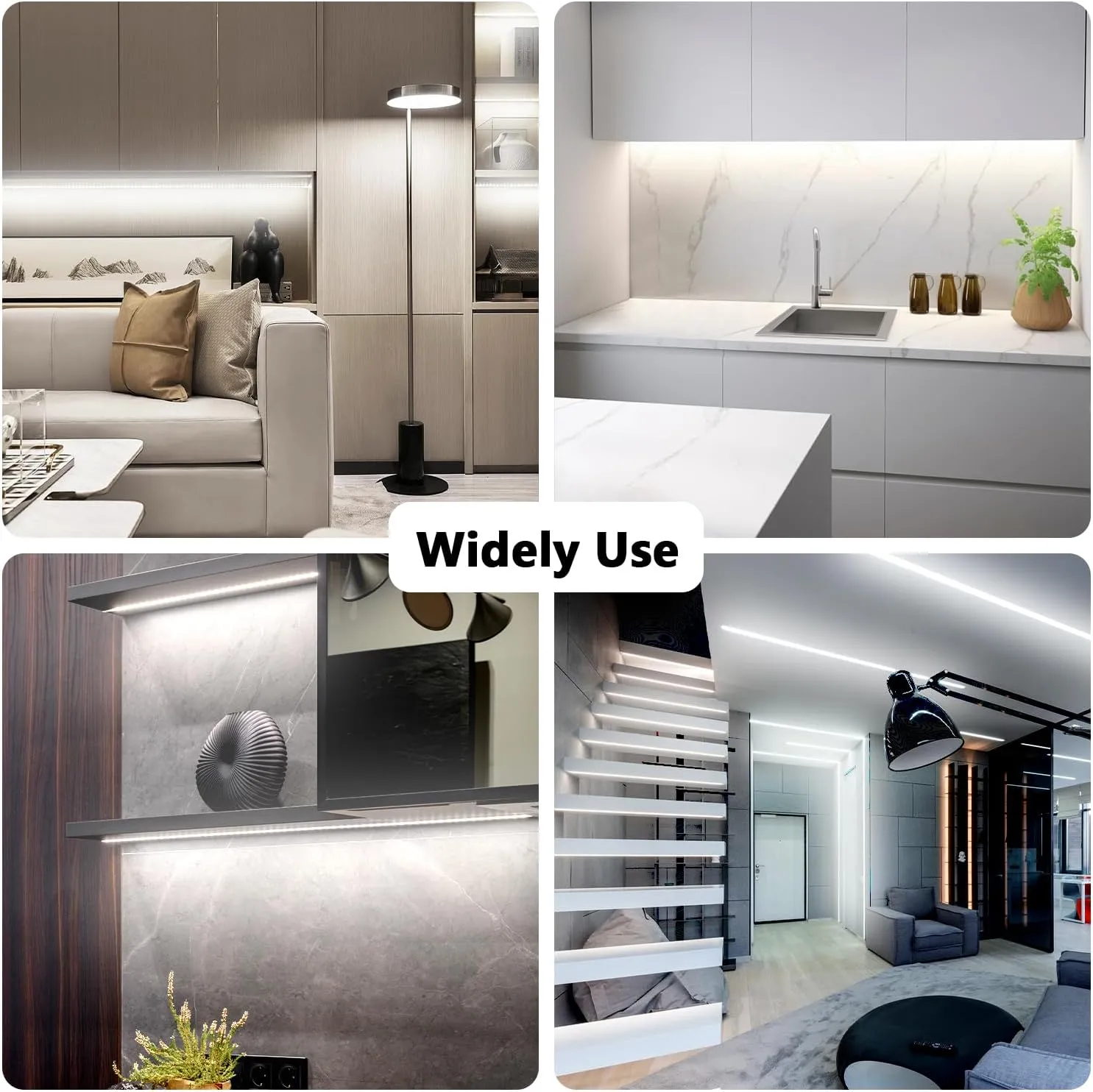 dalattin White LED Strip Lights 100ft, Dimmable Bright 24V Led Light Strip 6500K Daylight White 1800 LEDs Lights for Bedroom, Mirror, Kitchen, Strong Adhesive, 2 roll of 50ft