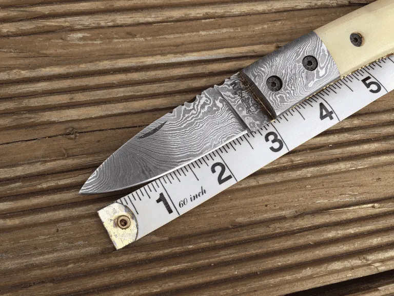 Damascus Steel Folding Knife - Legal to Carry