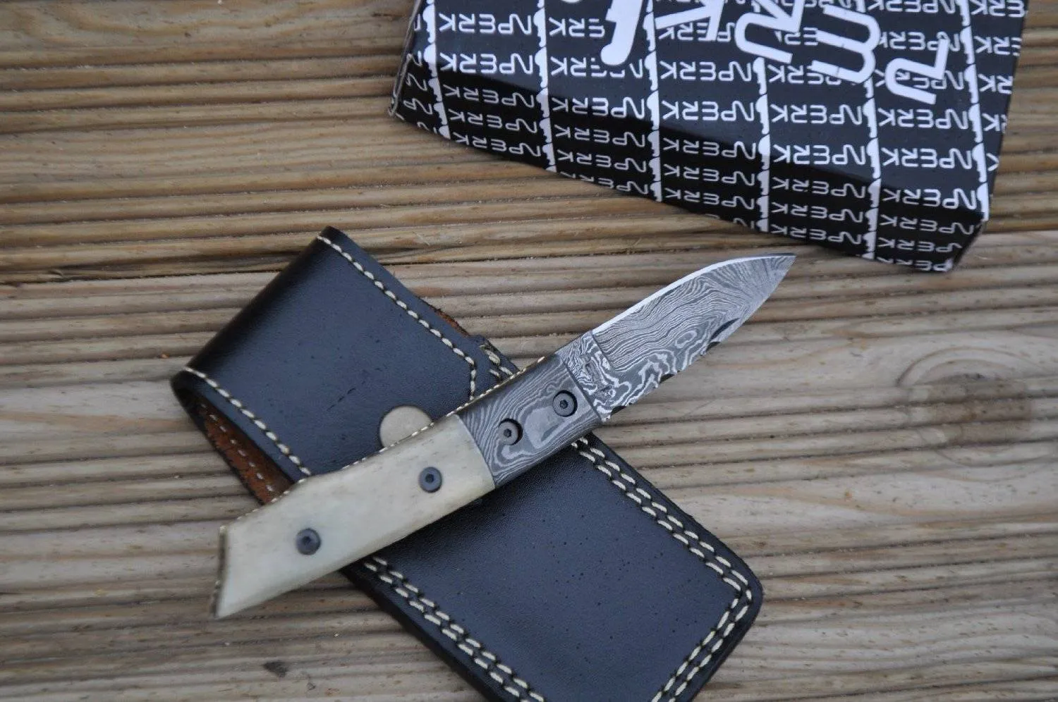 Damascus Steel Folding Knife - Legal to Carry