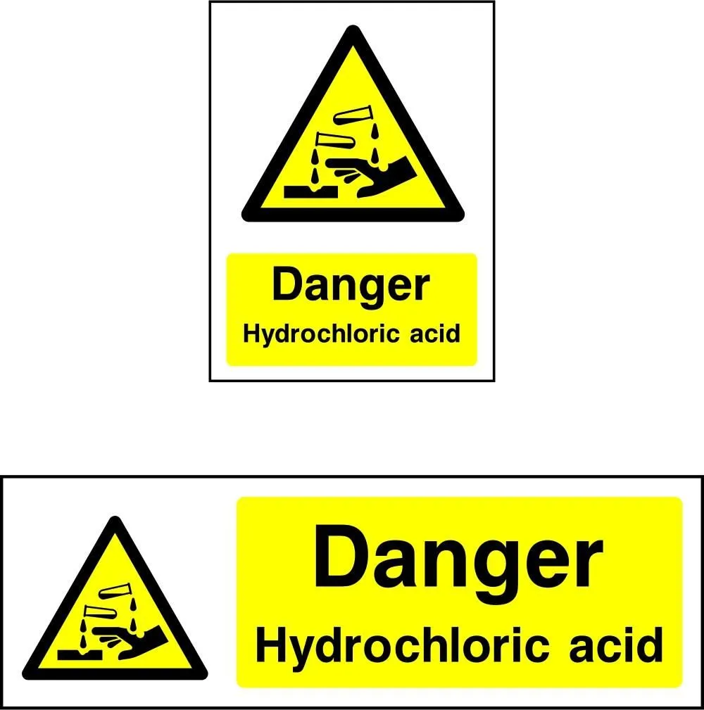 Danger Hydrochloric Acid sign