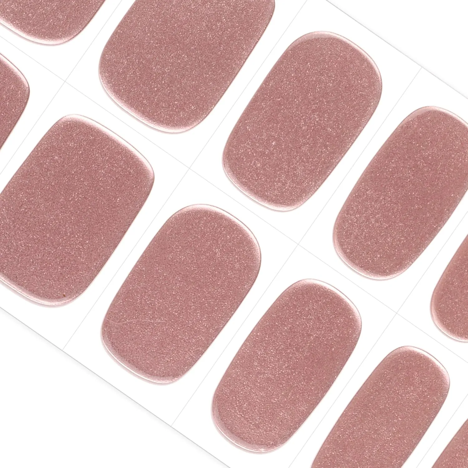 DANNI & TONI Semi Cured Gel Nail Strips Rose Gold (Bronze Goddess) Mirror Glaze Nail Wraps 28 Stickers