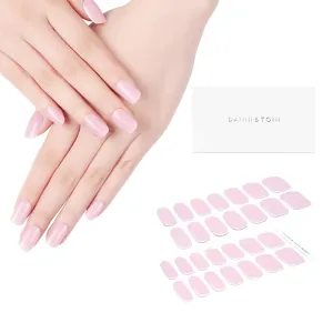 DANNI & TONI Semi Cured Gel Nail Strips (Sweet Pink) Gel Nail Wraps Solid Color 28 Stickers