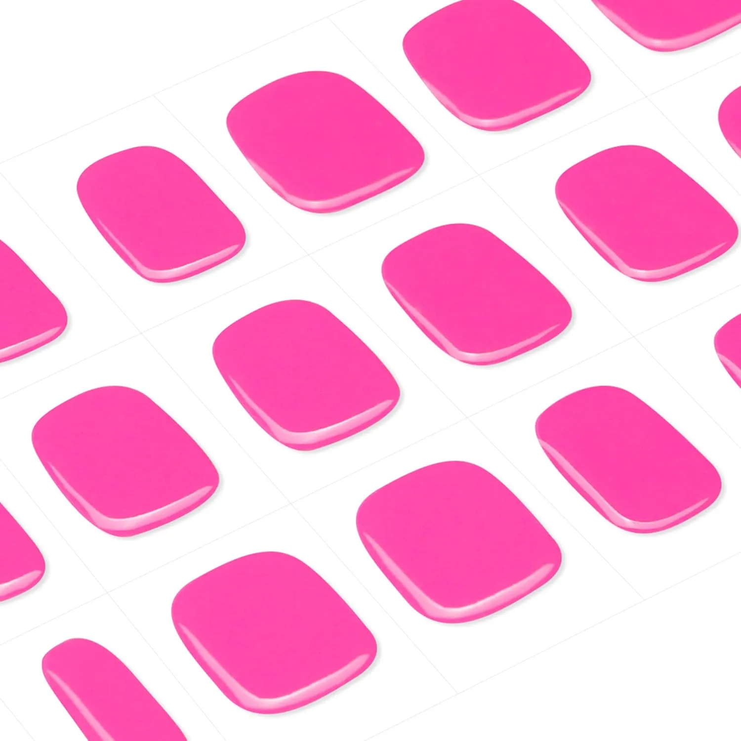 DANNI & TONI Semi Cured Gel Toenail Strips (Hot Pink) Bright Pink Gel Toenail Stickers Summer Pedi 37 Stickers