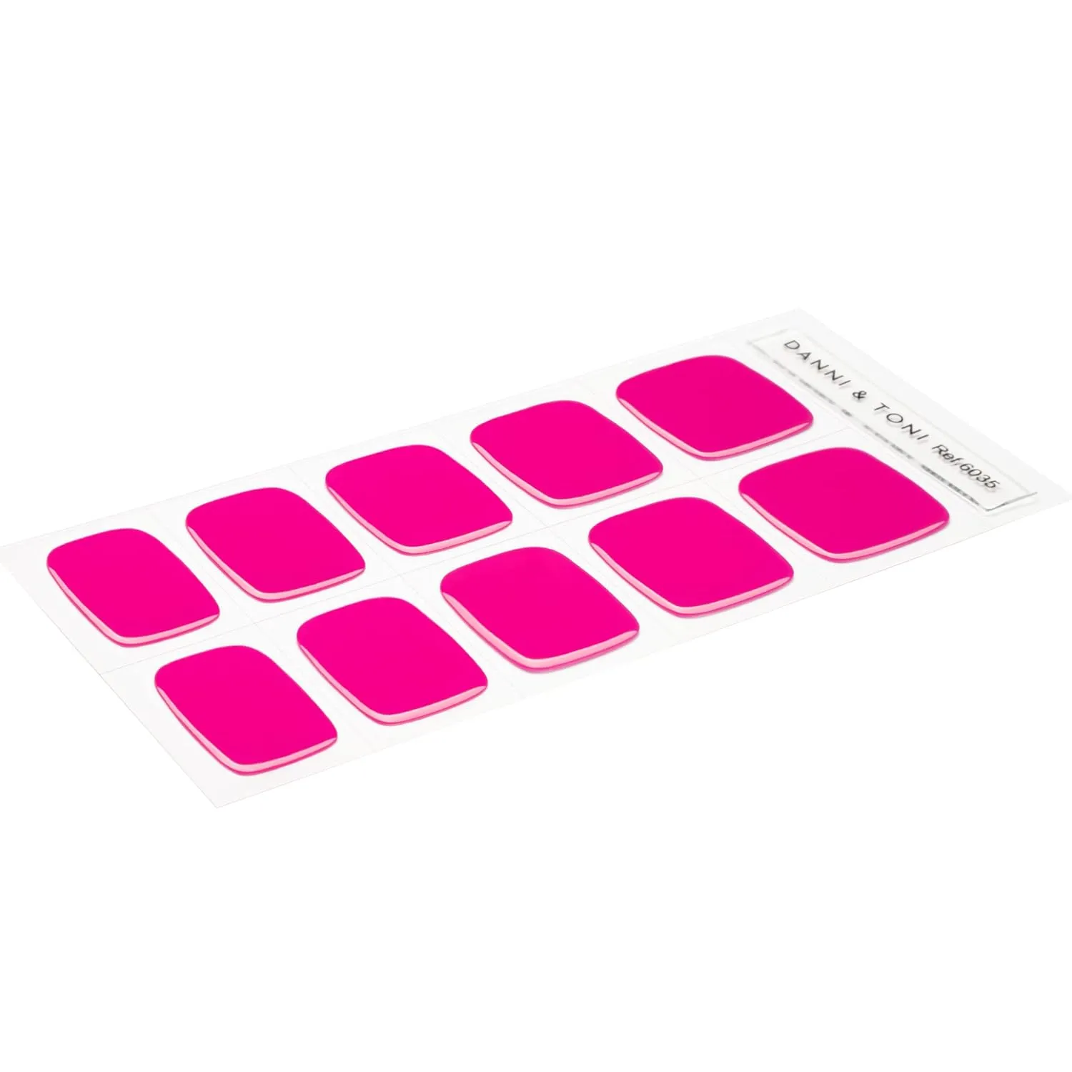 DANNI & TONI Semi Cured Gel Toenail Strips (Miss Fairy) Fushcia Gel Toenail Stickers Solid Color Glaze Wraps 37 Stickers