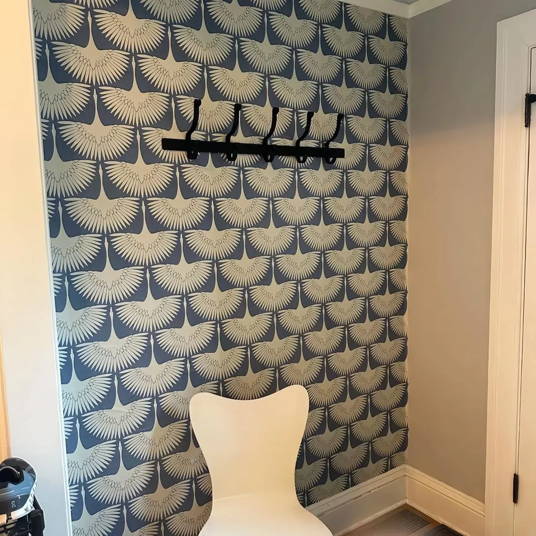 Denim Blue Self Adhesive Peel and Stick Wallpaper - Removable Contact Paper for Cabinet, Shelf Liner, Wall, Countertop, Furniture - Waterproof DIY Decor 17.71" x 196"