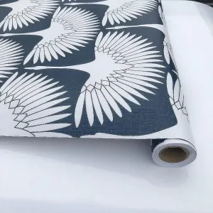 Denim Blue Self Adhesive Peel and Stick Wallpaper - Removable Contact Paper for Cabinet, Shelf Liner, Wall, Countertop, Furniture - Waterproof DIY Decor 17.71" x 196"