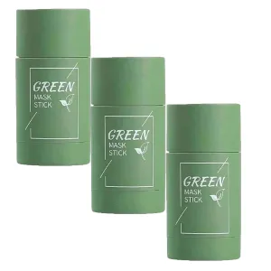 Dermaease Green Tea Mask, Green Tea Deep Cleanse Mask Stick for Pore Cleansing, Suitable for Men and Women of All Skin Types (3 Pcs)