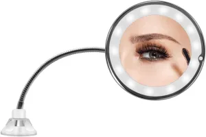 Desktop Makeup Mirror Beauty Mirror 360 Degree Rotation 10X Magnifying My Flexible Mirror Folding Vanity Mirror with Led Light Makeup Tools Home Vanity Mirror
