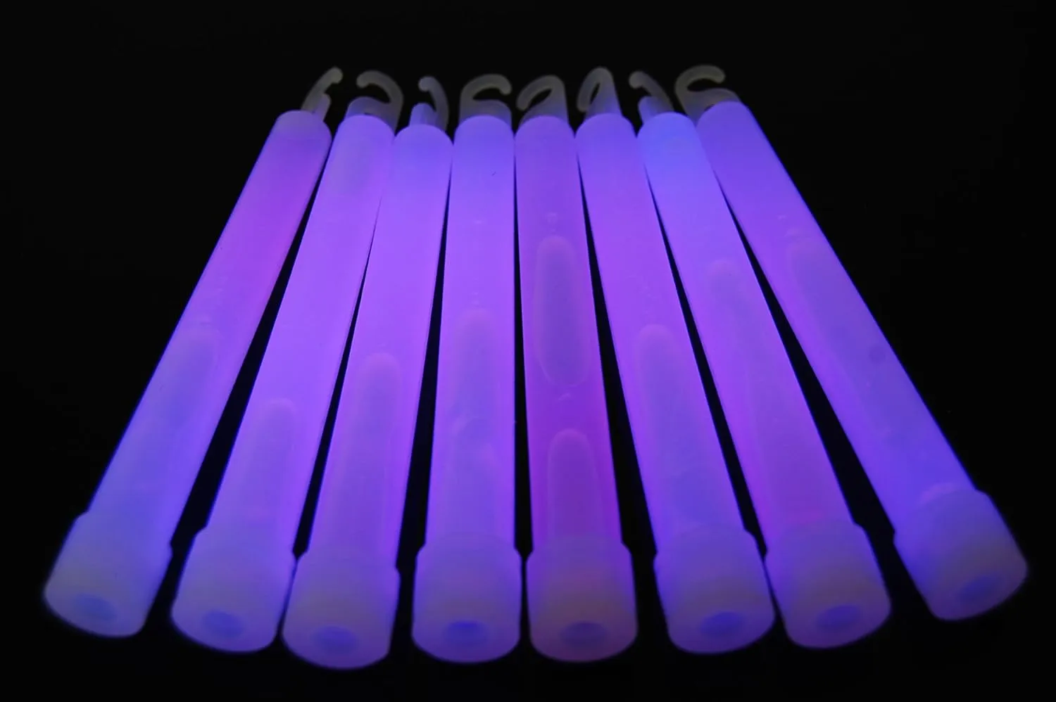 DirectGlow 6 inch 15mm Premium Bright Neon Glow Sticks with Lanyards Glow Party Supply Birthday Holiday 10-12 Hour Glow (Purple, 50 Count)