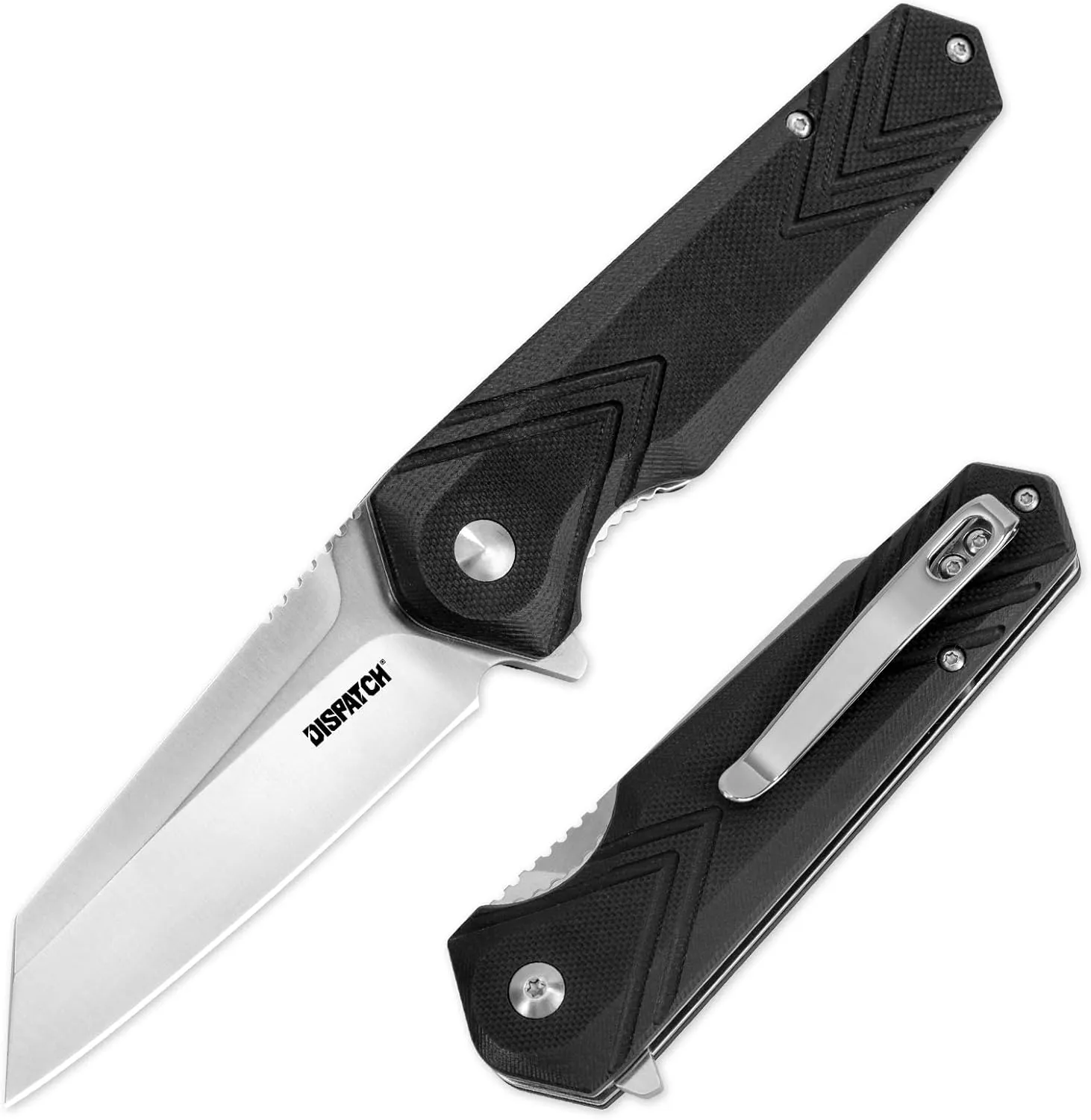 Dispatch Folding Pocket Knife with Clip, 3.15" 8Cr13MoV Steel Reverse Tanto Blade with G10 Handle, Liner Lock Pocket Knives for Men Outdoor Camping Hunting Hiking Survival Pocketknife