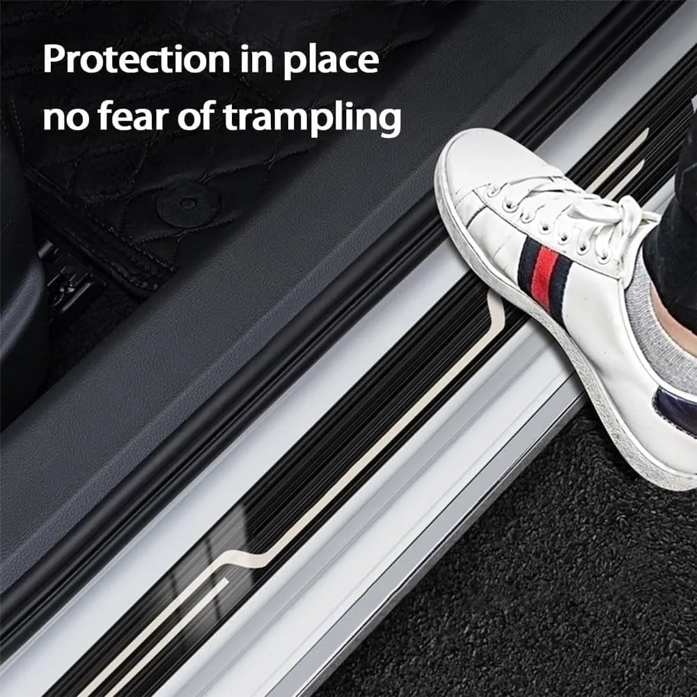 Door Sill Protector for Mazda 2 Biante BT50 CX5 CX8 CX9 CX30 Demio MX5, 4pcs Stainless Steel Welcome Pedal Scratch Protection Resistant Paint Protection Sticker Accessories