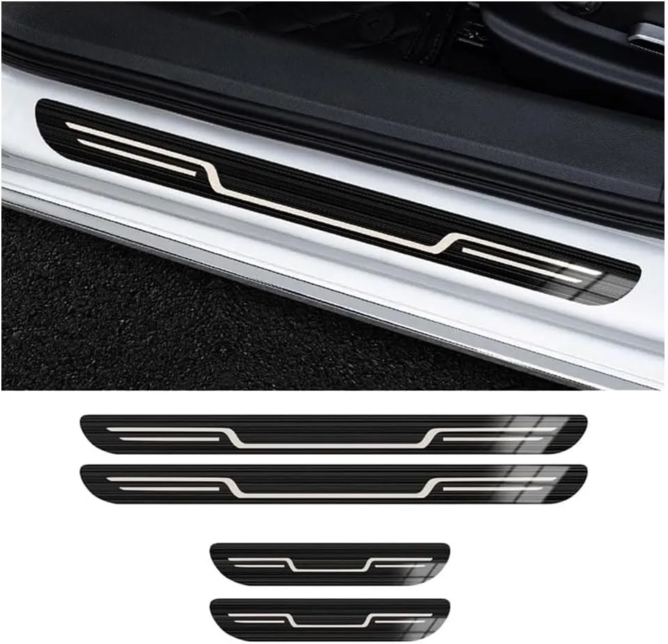 Door Sill Protector for Mazda 2 Biante BT50 CX5 CX8 CX9 CX30 Demio MX5, 4pcs Stainless Steel Welcome Pedal Scratch Protection Resistant Paint Protection Sticker Accessories
