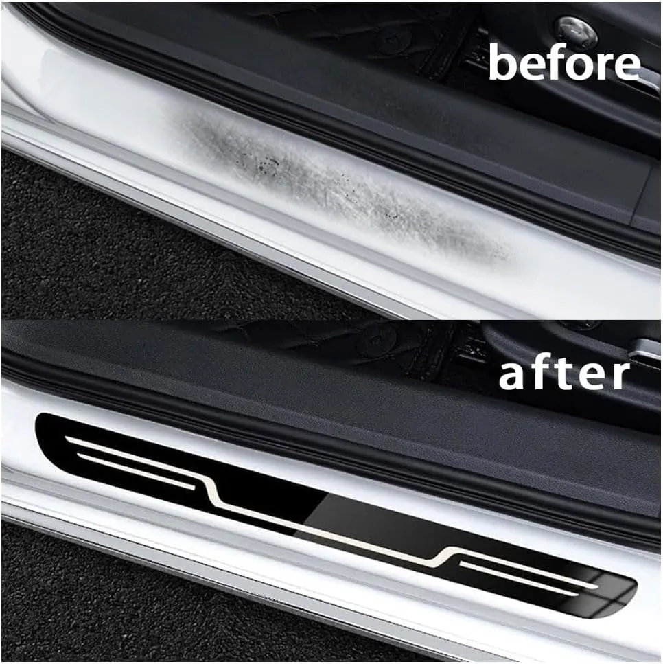 Door Sill Protector for Mazda 2 Biante BT50 CX5 CX8 CX9 CX30 Demio MX5, 4pcs Stainless Steel Welcome Pedal Scratch Protection Resistant Paint Protection Sticker Accessories