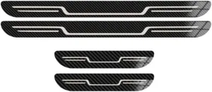 Door Sill Protector for Renault Kangoo II Express 2008-2013, 4pcs Stainless Steel Welcome Pedal Scratch Protection Resistant Paint Protection Sticker Accessories,C/Carbon Fiber Texture
