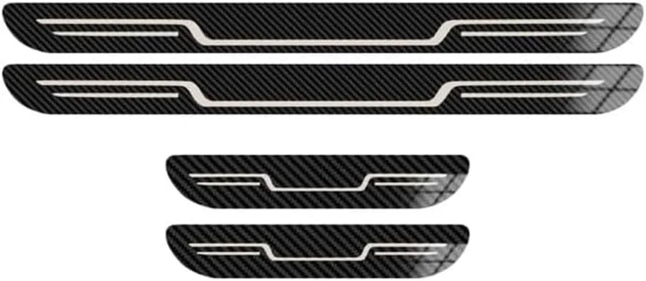 Door Sill Protector for Renault Kangoo II Express 2008-2013, 4pcs Stainless Steel Welcome Pedal Scratch Protection Resistant Paint Protection Sticker Accessories,C/Carbon Fiber Texture