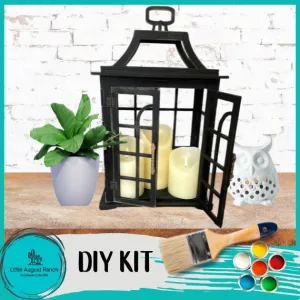 Double Door Farmhouse Lantern, Rustic Farmhouse Lantern - Decor for Wall or Shelf