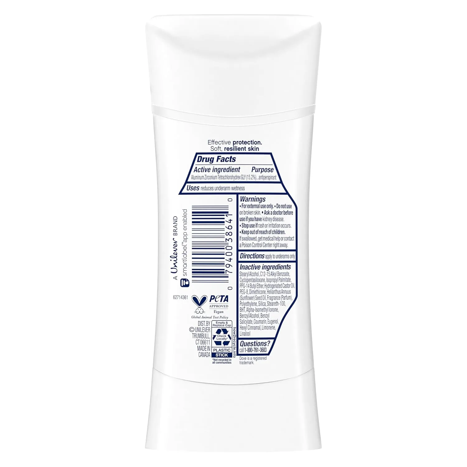 Dove Advanced Care Antiperspirant Deodorant Stick Caring Coconut 4 ct for helping your skin barrier repair after shaving 72-hour odor control and sweat protection with Pro-Ceramide Technology 2.6 oz