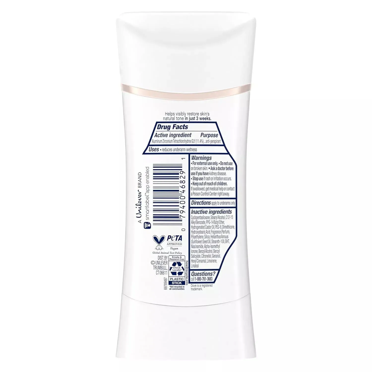 Dove Even Tone Antiperspirant Deodorant for Uneven Skin Tone Restoring Powder Sweat Block for All-Day Fresh Feeling 2.6 oz 3 Count