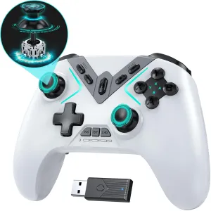 Dual Hall Effect PC Controller-No Drift No Dead Zone, Bluetooth Controller for PC Windows/iPhone/Android/Switch/Steam Deck/TV/Tesla with Hall Triggers & Joysticks/Joystick Speed Down (No Phone Clip)