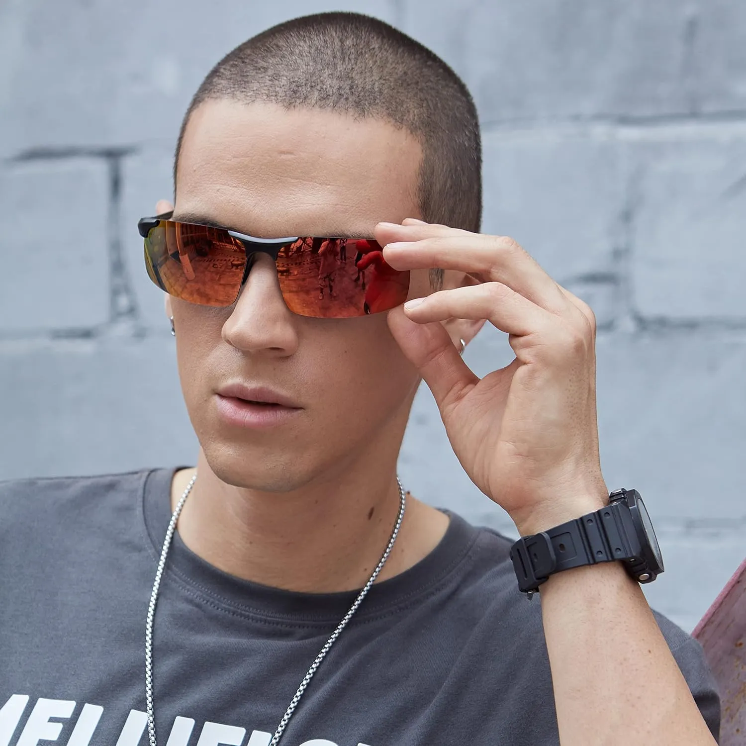 DUCO Mens Sunglasses Polarized Sports Fishing Running Driving Carbon Fiber Sunglasses for Men UV400 Protection DC8277