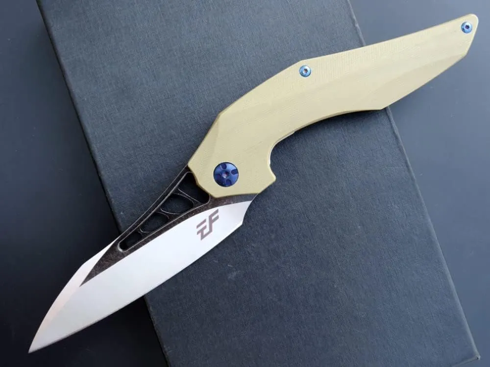 Eafengrow EF226 Folding Knives D2 Blade and G10 Handle Knife Outdoor Camping Hiking EDC Tools (stone)