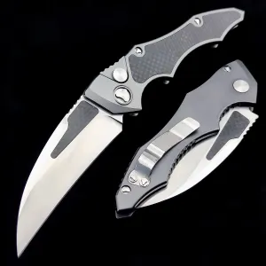 EDC Folding Pocket Knife,D2 Blade Steel, Carbon Fiber Handle, Sharp Raptor Claw Knife for Camping and Hunting.