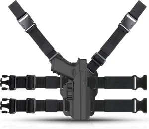 efluky Universal OWB Holster Gun Drop Leg Thigh Police Security Modular Equipment System Duty Belt Nylon Set Fits Glock, S&W M&P Compact 9MM, H&K USP, Springfield XD, Sig P320
