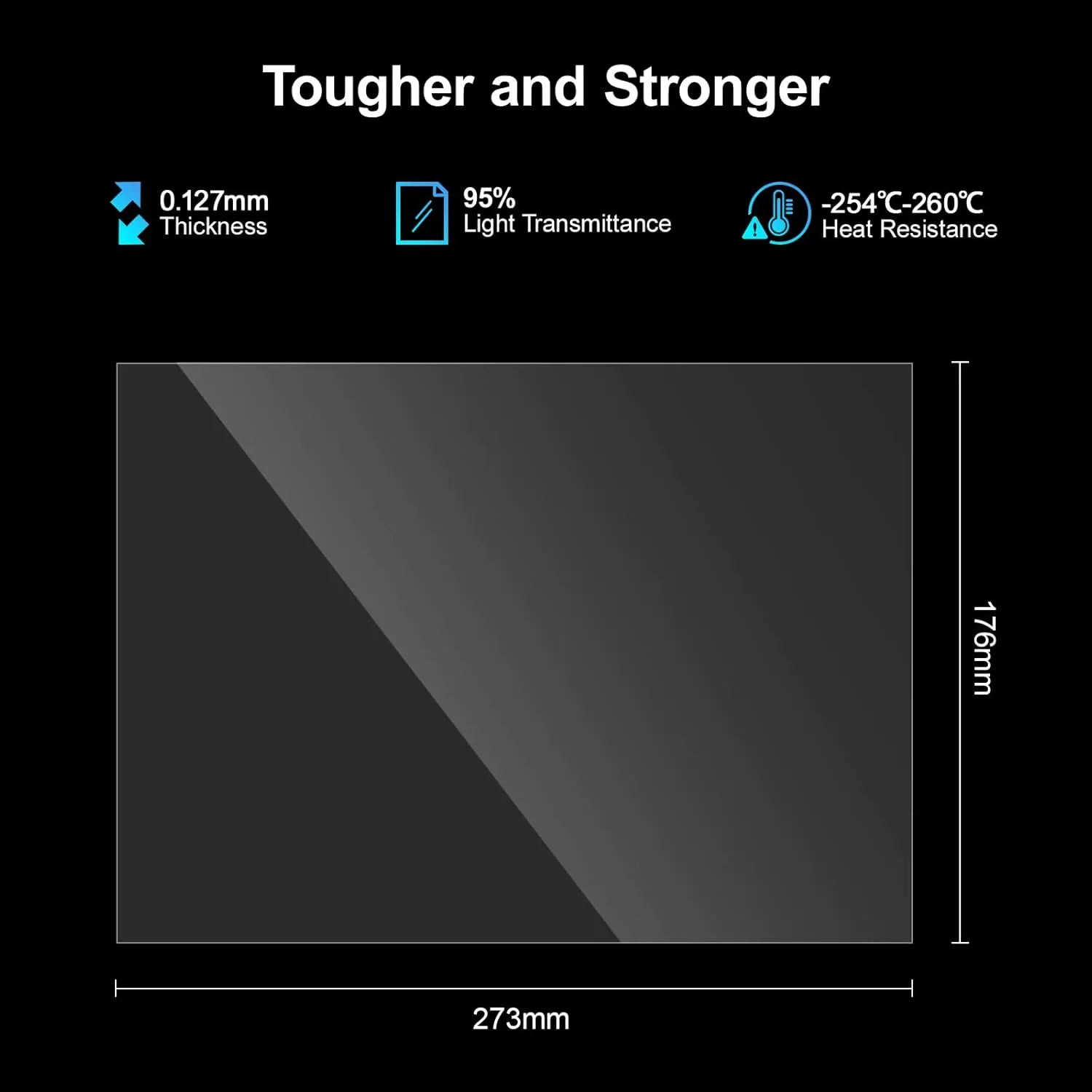 ELEGOO 3 PCS PFA Release Liner Film 2.0 For ELEGOO Saturn 4, Saturn 4 Ultra, Saturn 3, Saturn 2 and Saturn 8K Resin 3D Printer, 273 x 176 mm