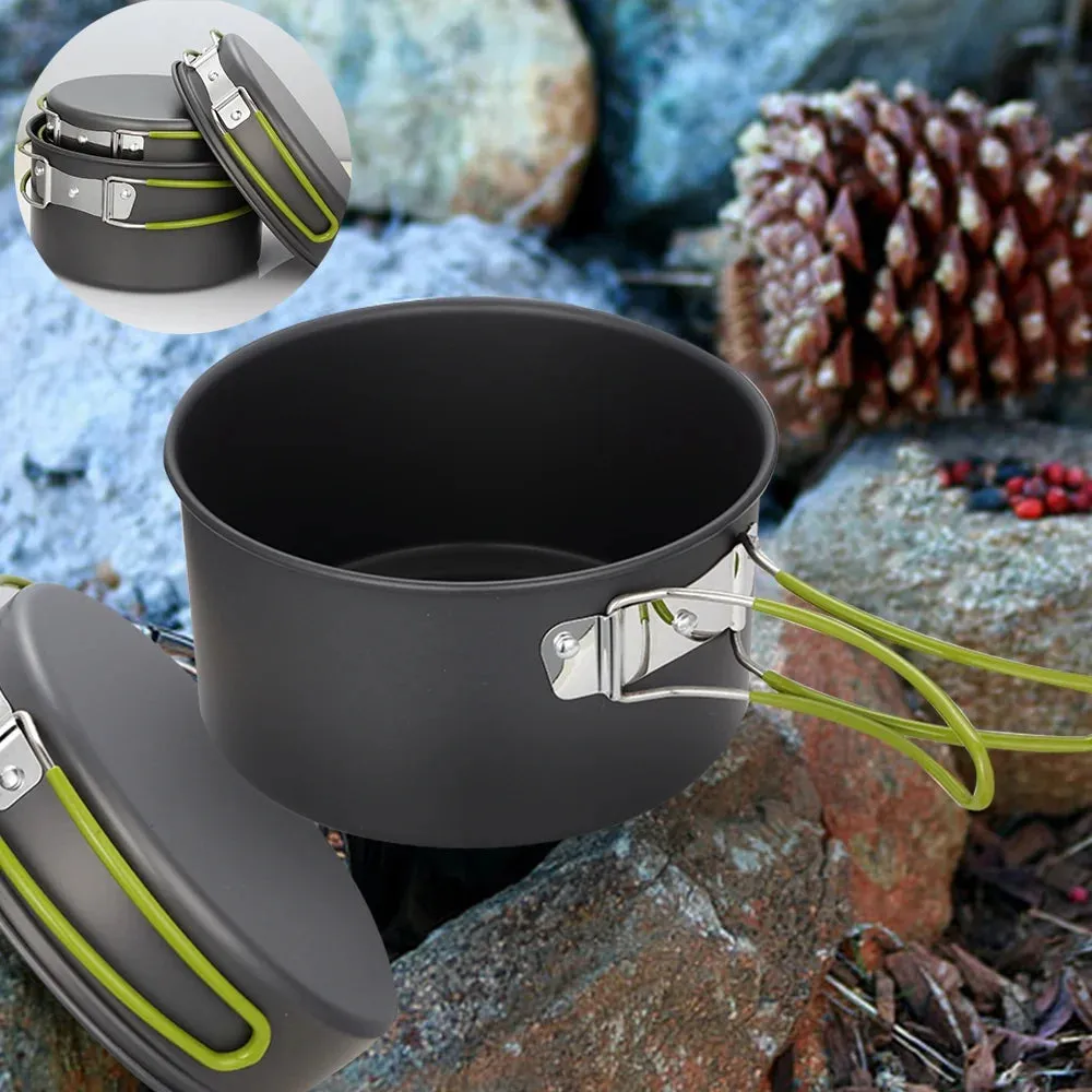 Emergency Cookware Set - Non-Stick Stackable Camping & Bug-Out Cooking Kit