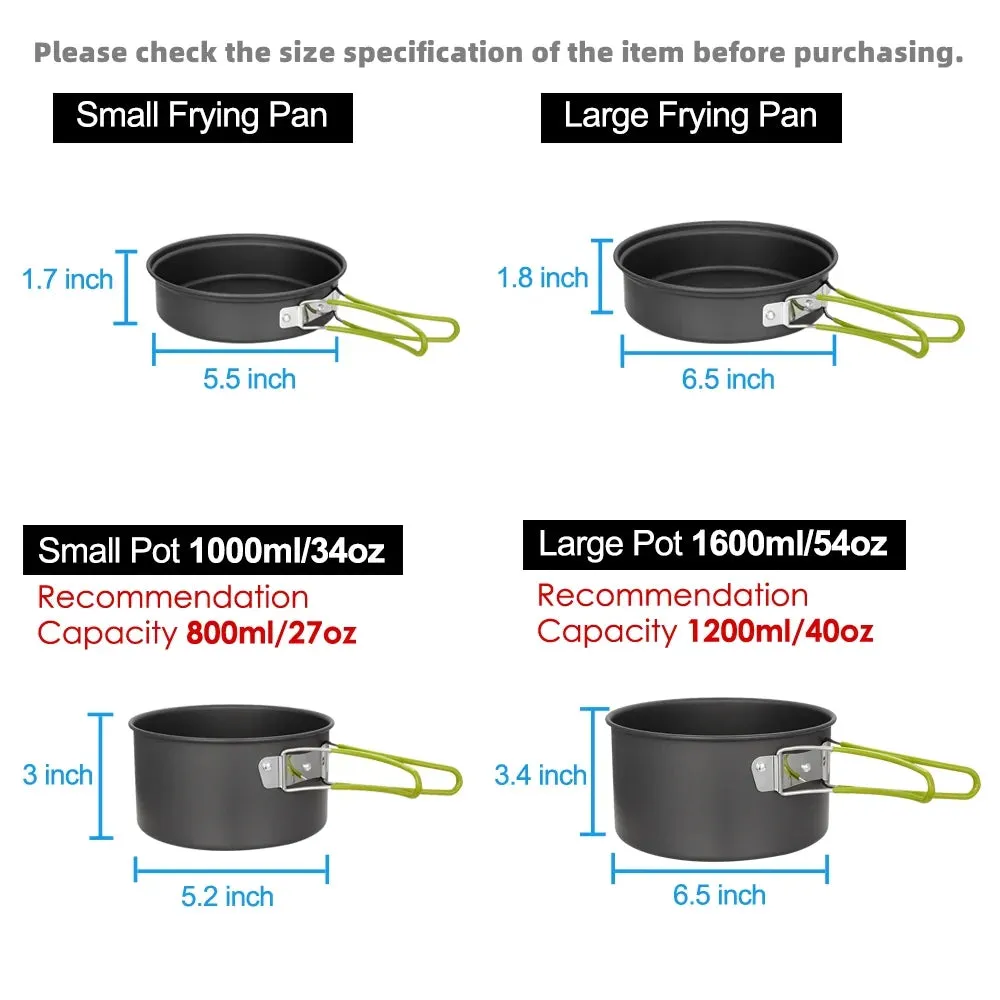 Emergency Cookware Set - Non-Stick Stackable Camping & Bug-Out Cooking Kit