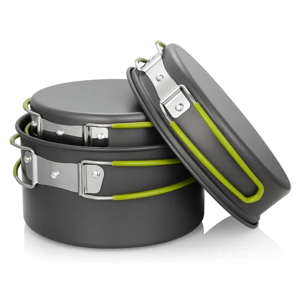 Emergency Cookware Set - Non-Stick Stackable Camping & Bug-Out Cooking Kit