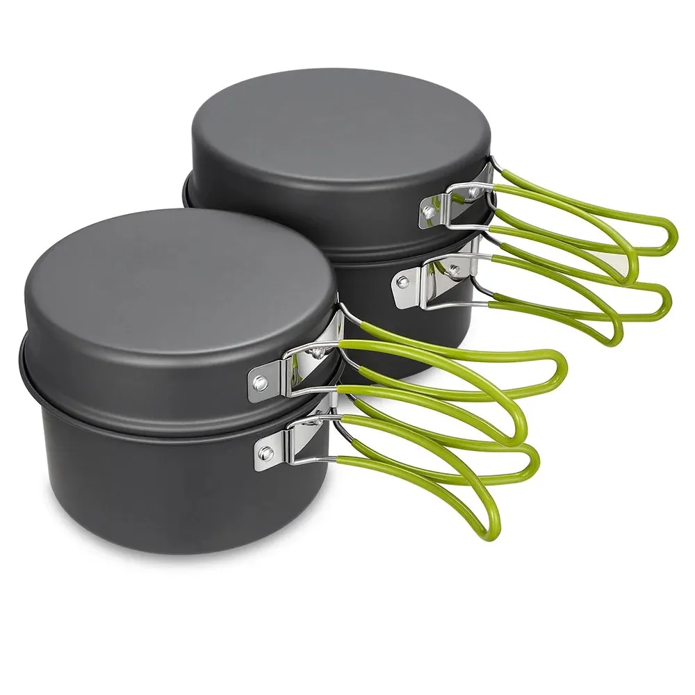 Emergency Cookware Set - Non-Stick Stackable Camping & Bug-Out Cooking Kit