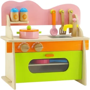 Emily Rose 14-inch Doll Kitchen Play Gift Set with Baking Oven, Stove, Sink and Wooden Cookware Accessories - Furniture Accessory fits 14" - 15" Dolls - USA Business