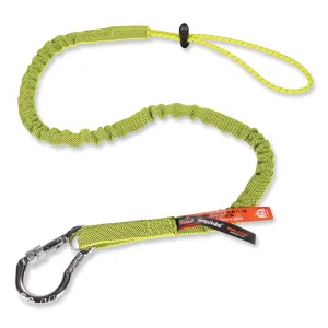 ergodyne® Squids 3100 Lanyard with Aluminum Carabiner   Cinch-Loop, 10 lb Max Working Capacity, 35" to 45" Long, Lime