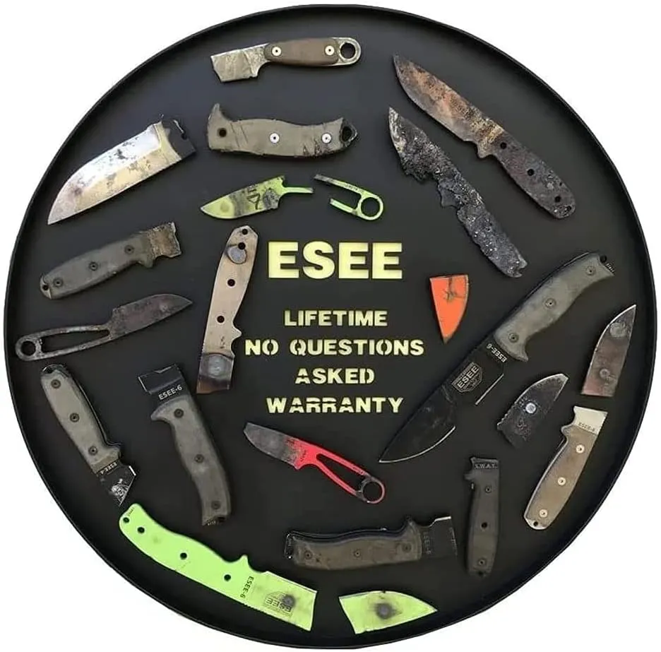 ESEE Knives Model 4S Survival Knife – Serrated Edge, Fixed Blade Knife, Includes Sheath - Field Tested, Made in the USA