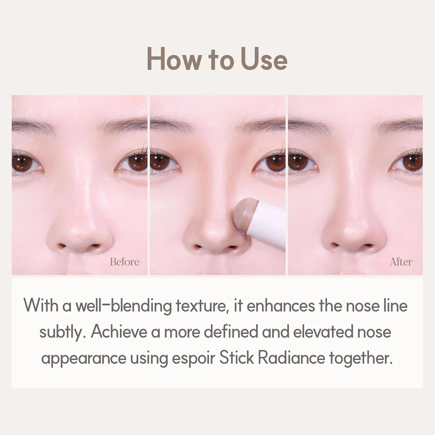 espoir Be Glow Shading Stick Contour │Smooth Gliding Face Shaping Makeup │ Subtle Contour Color fo Natural Look on Face │Creamy Solid Texture (Cool Gray, Stick)