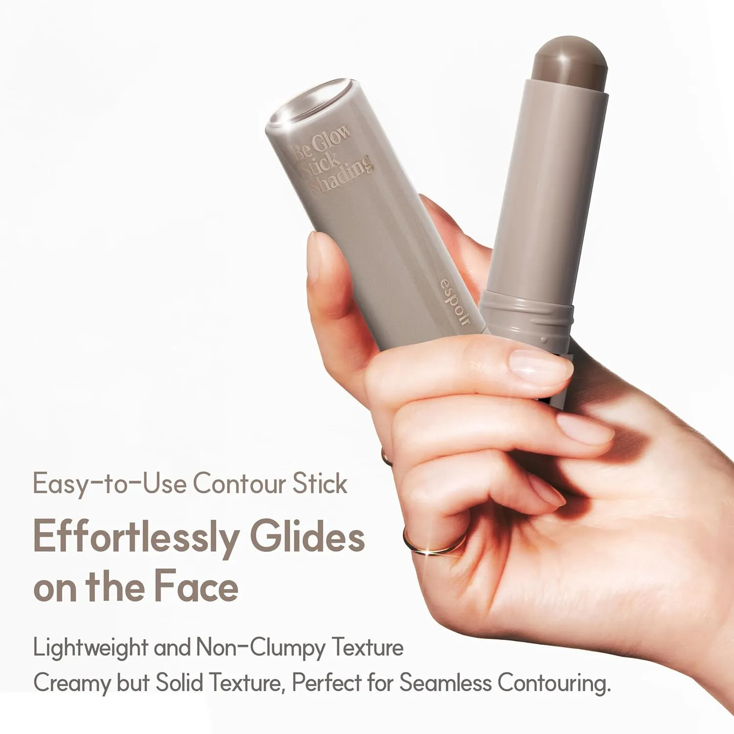 espoir Be Glow Shading Stick Contour │Smooth Gliding Face Shaping Makeup │ Subtle Contour Color fo Natural Look on Face │Creamy Solid Texture (Cool Gray, Stick)
